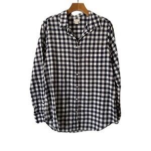 J.CREW Long Sleeve Light Cotton Blue Plaid Checked‎ Button Down Shirt Size M
